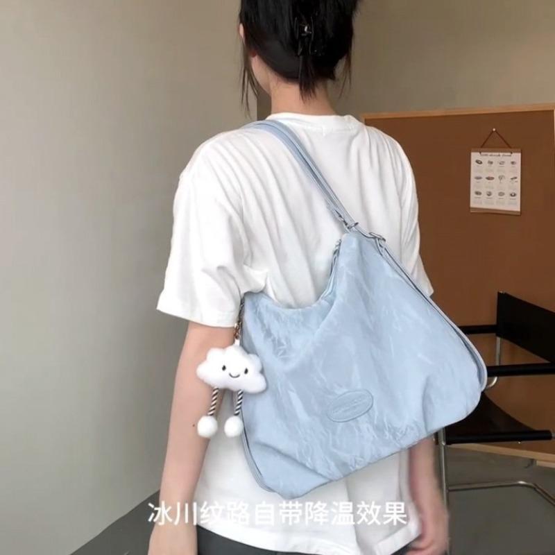 

Simple commuter tote bag texture student class backpack single shoulder messenger bag handbag Single pack синий