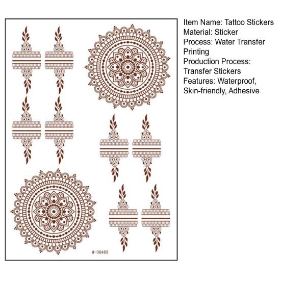 Waterproof Tattoo Stickers Middle Eastern Lace Temporary Tattoos for Women Adults Adhesive Body Art Stickers