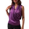 Gilet senza maniche in raso plissettato da donna per primavera/estate