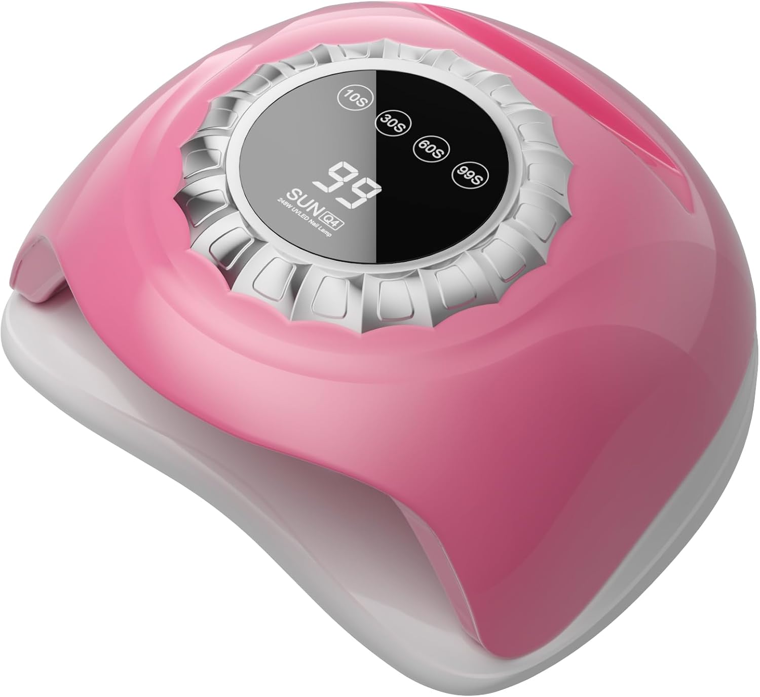 

Pink UV LED Nail Lamp with Touch Screen, 4 Timer Settings, Detachable Base, Dual Light Beads – Quick Gel Cure at Home рожевий