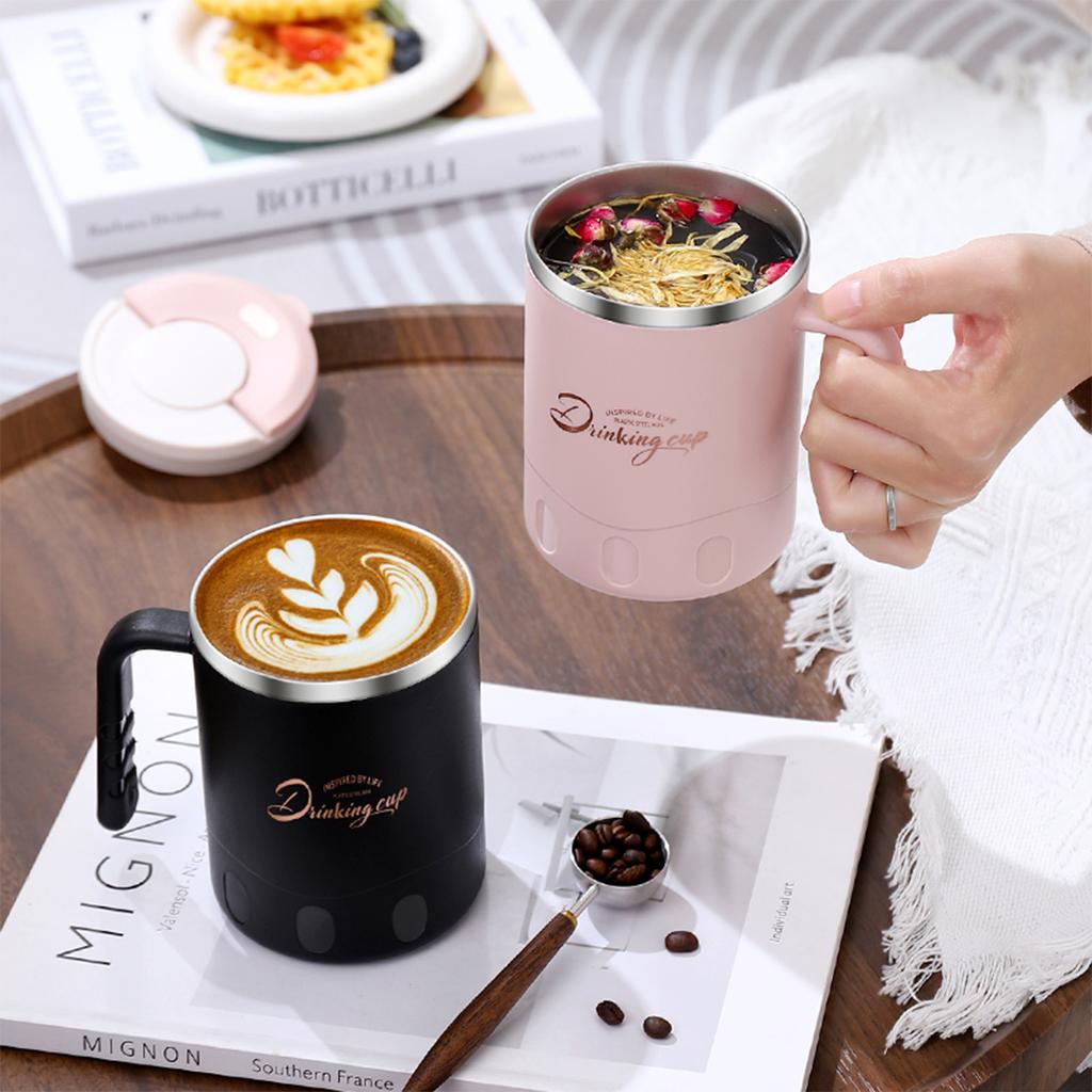 580ML Doppelwandig isolierter Wasserbecher Tumbler Tragbarer, versiegelter, auslaufsicherer Kaffeebecher mit Sieb & Henkel Trinkbecher Trinkgeschirr