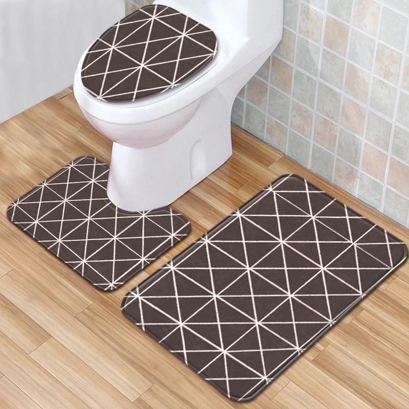 Halloween Bathroom Three-Piece Floor Mat Household Door Mat Bedroom Living Room Carpet