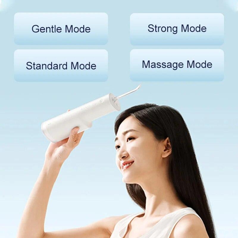 Elektrische Munddusche F300 Tragbare Munddusche MEO703 Zahnaufhellungsreiniger 240 ml 2000 Mal/Min. 4 Modi