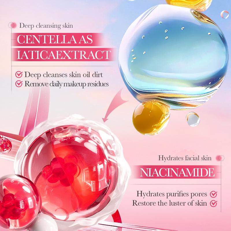 SADOER Cherry Blossom Niacinamide Facial Cleanser - Beautifying & Nourishing Deep Cleansing Wash