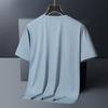Men's Summer Ice Silk High Elastic Sports and Leisure Plus Size T-shirt Comfortable Breathable Sweat-absorbing Quick Drying Top