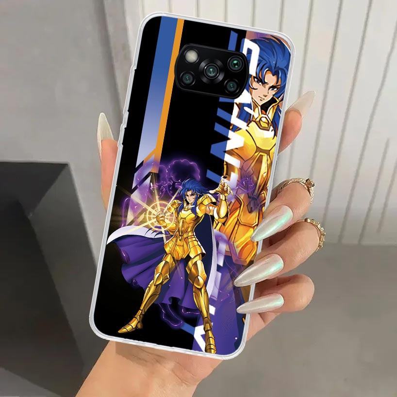 Anime Saint Seiya Phone Case for Xiaomi Poco X7 X6 X5 X4 X3 Nfc F7 Ultra F6 F5 Pro F4 GT F3 M6 M5S M4 M3 Soft Print Shell X7 X6