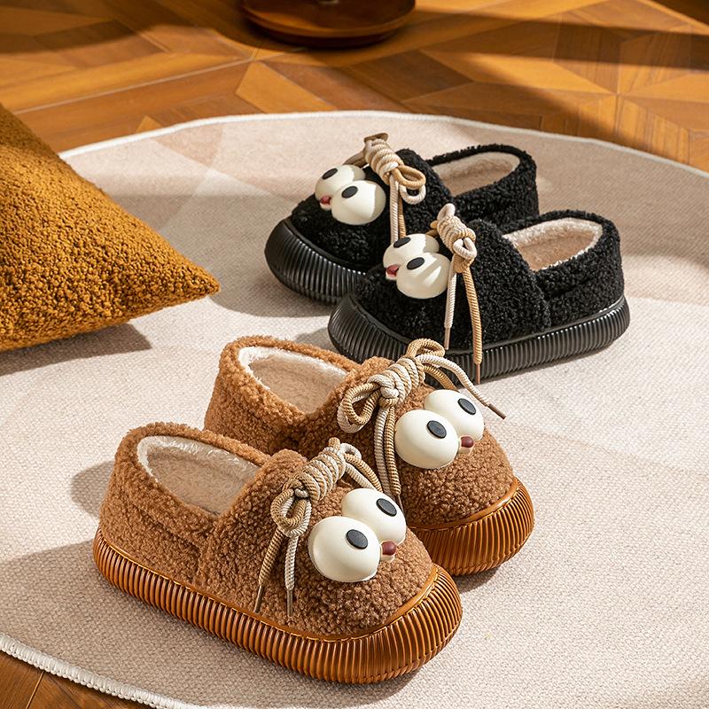 Cute Cotton Shoes Winter 2025 New Indoor Home Bag Heel Warm Plush Shoes Lightweight Soft Sole