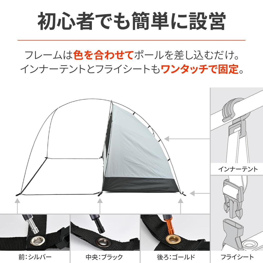 Daytona Motorcycle 1 Spacious Fully Closable Inner neGla Maehiro Dome Forest Khaki 48341 Tent, Person, Vestibule, Lightweight, Compact,