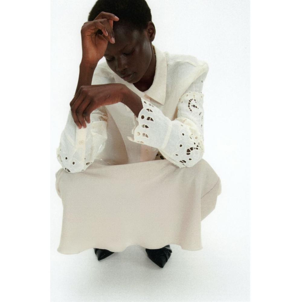 

Рубашка HM Broderie Anglaise Кремовая