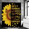 Sonnenblume Schmetterling Inspirierender Text Duschvorhang, Badezimmer Dekorativer Duschvorhang, Wasserdichter Duschvorhang mit Haken