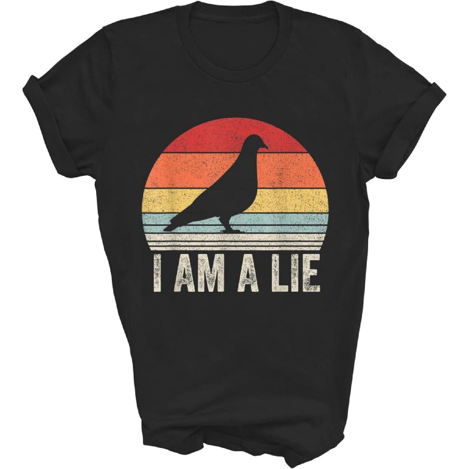 Lunar Zone Bird Watching Goes Both Ways Birds Arent Real are Not Real Bird Spies 22 Gift Unisex Shirt Women Men T-Shirt (Black;2XL) S