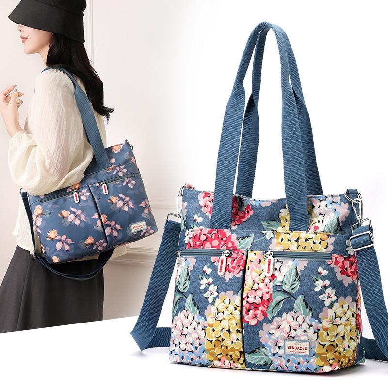 Women's Floral Pattern Handbag Vintage Shoulder Bag Large Capacity Crossbody Bag