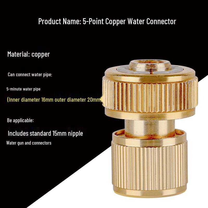 Multifunctional Copper Quick Connector for Water Pipes and Accessories