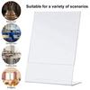 3Pcs Acrylic Sign Holder Clear Durable Water-Resistant Slanted Table Display Stand for Office Restaurant