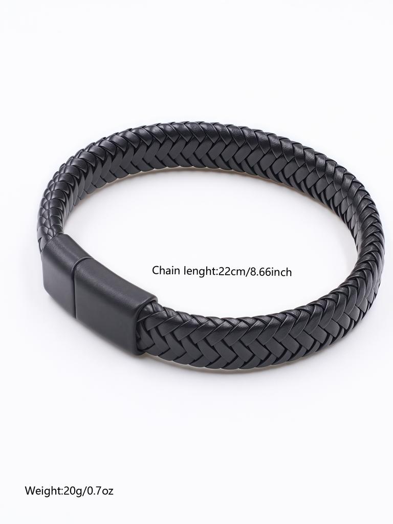 Hot-selling Vintage Retro Men's Leather Open Bangle, Simple Multi-Size Woven Leather Hand Rope, Outdoor Sports Gift