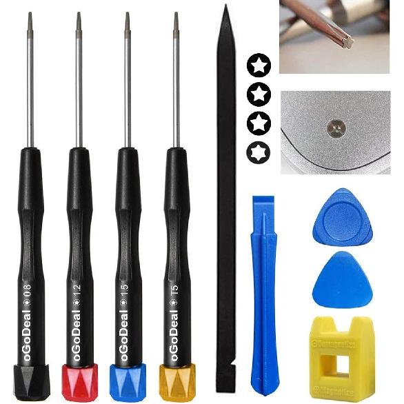 Chave de Fenda Pentalobe oGoDeal P2 P5 P6, Estrela de 5 Pontas, 0,8mm, 1,2mm e 1,5mm, Torx T5, Chave de Fenda para Apple, iPhone, Macbook Pro & Air e Retina