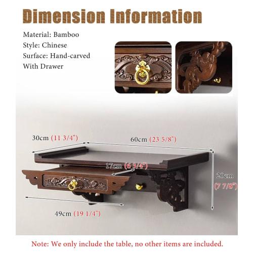 Wall-Mounted Buddhist Altar Stand, Shinto Shrine, Home Meditation and Prayer Stand/Day of the Dead Altar Holder, Buddhist Altar Incense Rack (60cm (23