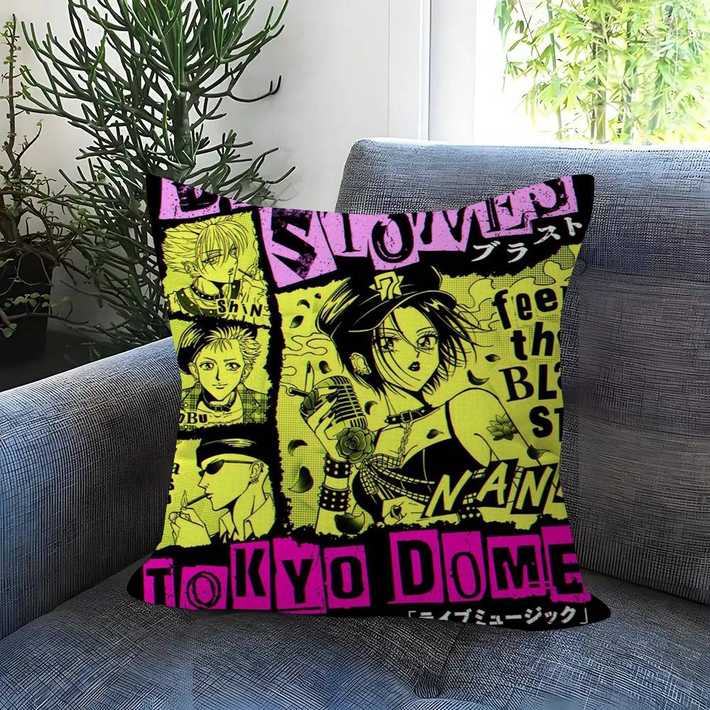 Anime Nana Cool Girl Pillow Gift Home Office Decoration Bedroom Sofa Car Cushion Cover Case 45X45