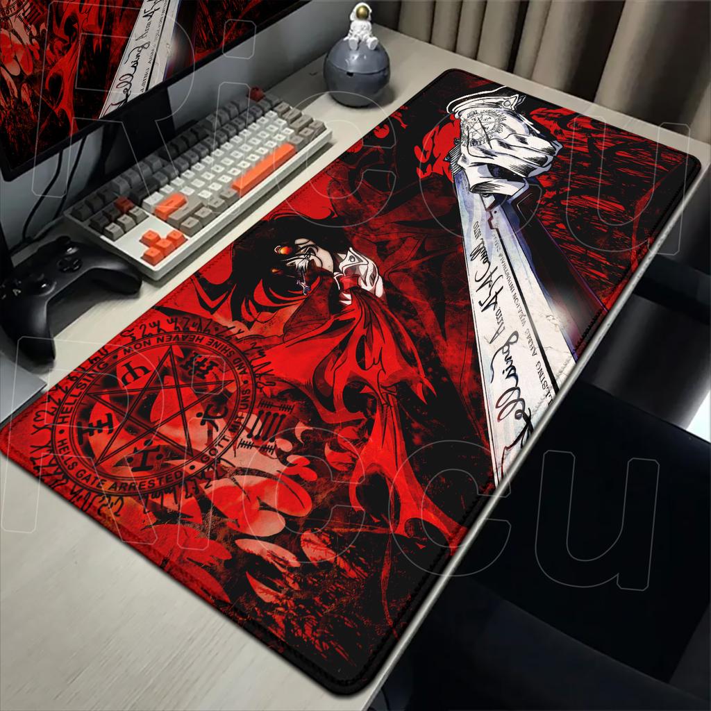 XXL HD Print Computer PC accessories Gamer Mouse Mat Hellsing Alucard Large Gaming Mouse Pad Anime Carpet Keyboard Mat Desk Pads