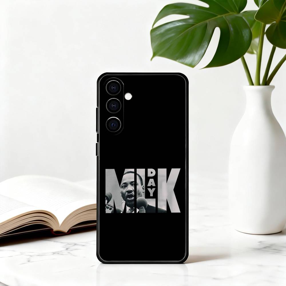 Great M-Martin Luther King Jr Phone Case Black Silicone Soft For Samsung Galaxy A73,A72,A71,A70,A53,A52,A51