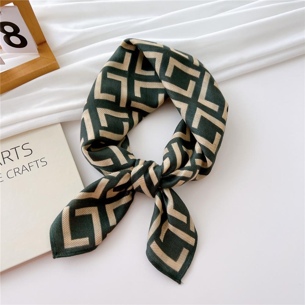 Eșarfă pătrată mică din bumbac și in Eșarfă din mătase Primăvară și toamnă pentru femei Stil nou artistic și versatilă la modă Esarfă cu bentiță cu temperament