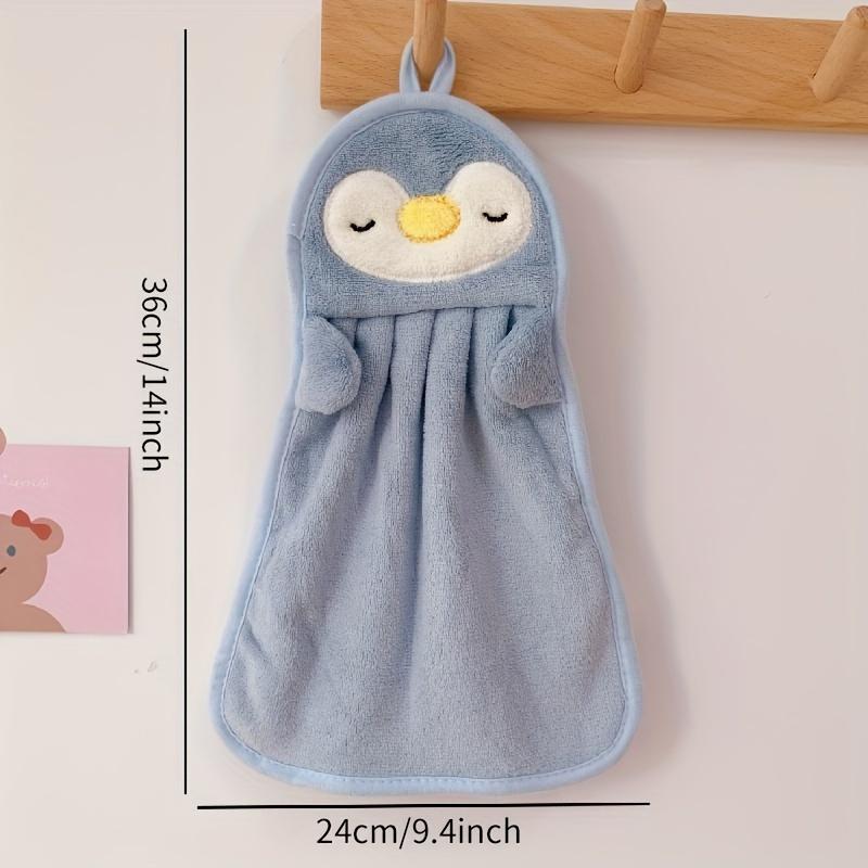 Cartoon Animal Hand Wipe Towels & Gloves - Duck & Penguin Shape, Soft Coral Fleece, Light Beige-Friendly Absorbent Lightweight Hangable