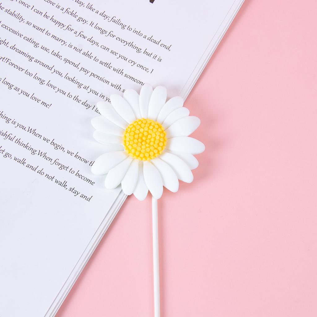 1set Daisy Cake Topper Multi Size Paper Daisy Flower Cake Picks Girl Birthday Party Baby Shower Cake Decoration Wedding Supplies