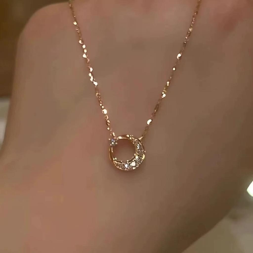 Sun, Moon and Stars Necklace Women's High-end Design Delicate Clavicle Chain Fashion Versatile Necklace Jewelry