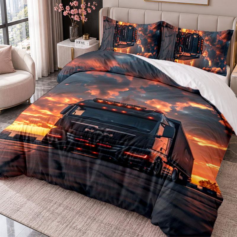 MAN 3Pcs Bedding Set Duvet Cover With Two Pillowcases For Bedroom Home Decoration