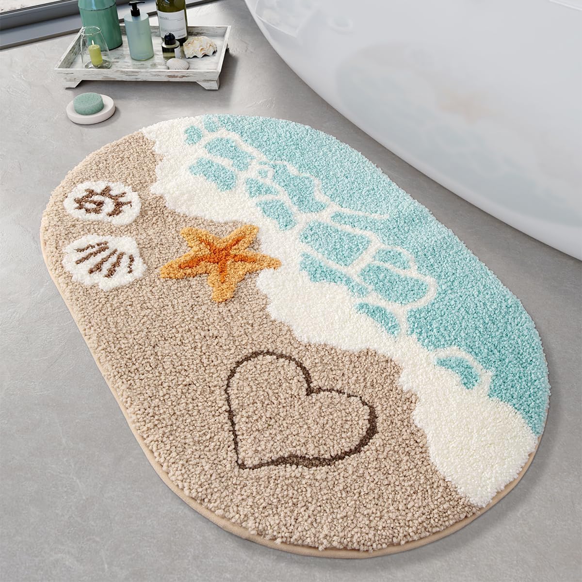 Shore Super Soft Anti Skid (40x60 cm) Super Absorbent Mats Microfibre 2000 GSM Mat for Bathroom/Bedroom/Kitchen/Door Mat/Floor Mat (Pack of 1) 40 x 60 cm