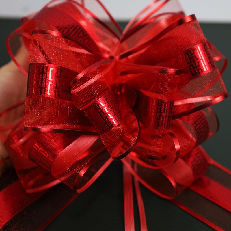 

Свадебный автомобильный зеркальный бант с цветочным узором и подарочный букет цветов Циси