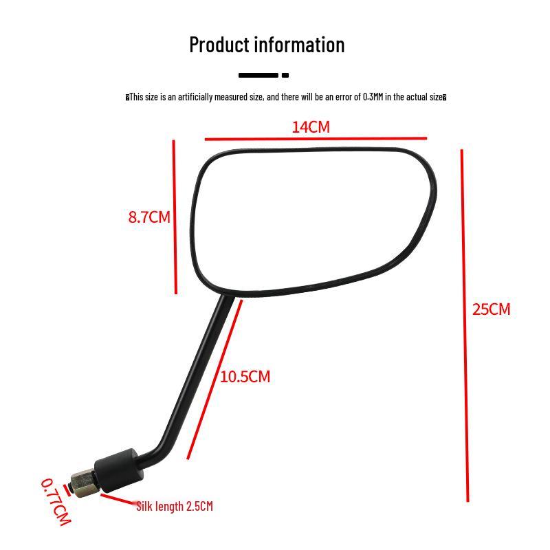 High-Definition Anti-Shake 8mm Positive Thread Wide-View Rearview Mirror for Guaneng Electric Two-Wheeled Vehicles