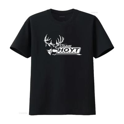New Mens Hoyt Archery Bow Logo T Shirt Black USA Sizes S 5XL Long S Vintage Washed Breathable Top For Everyday Wear Stylish