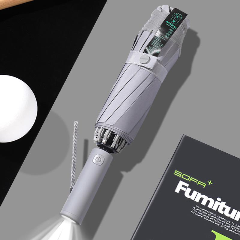 LED-Licht Sicherheitsreflektierender Winddichter Regenschirm für Männer & Frauen - Verstärkt, Groß & Verdickt für Geschäfts- & Sturmbedingungen