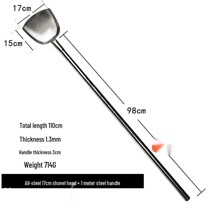 Tongyuan 304 Stainless Steel Long Handle Wok Spatula