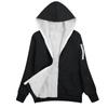 Women's Retro Color Block Fleece-Lined Hooded Cardigan - Slimming, Casual, Loose Fit, Perfect for Autumn/Winter Warmth.