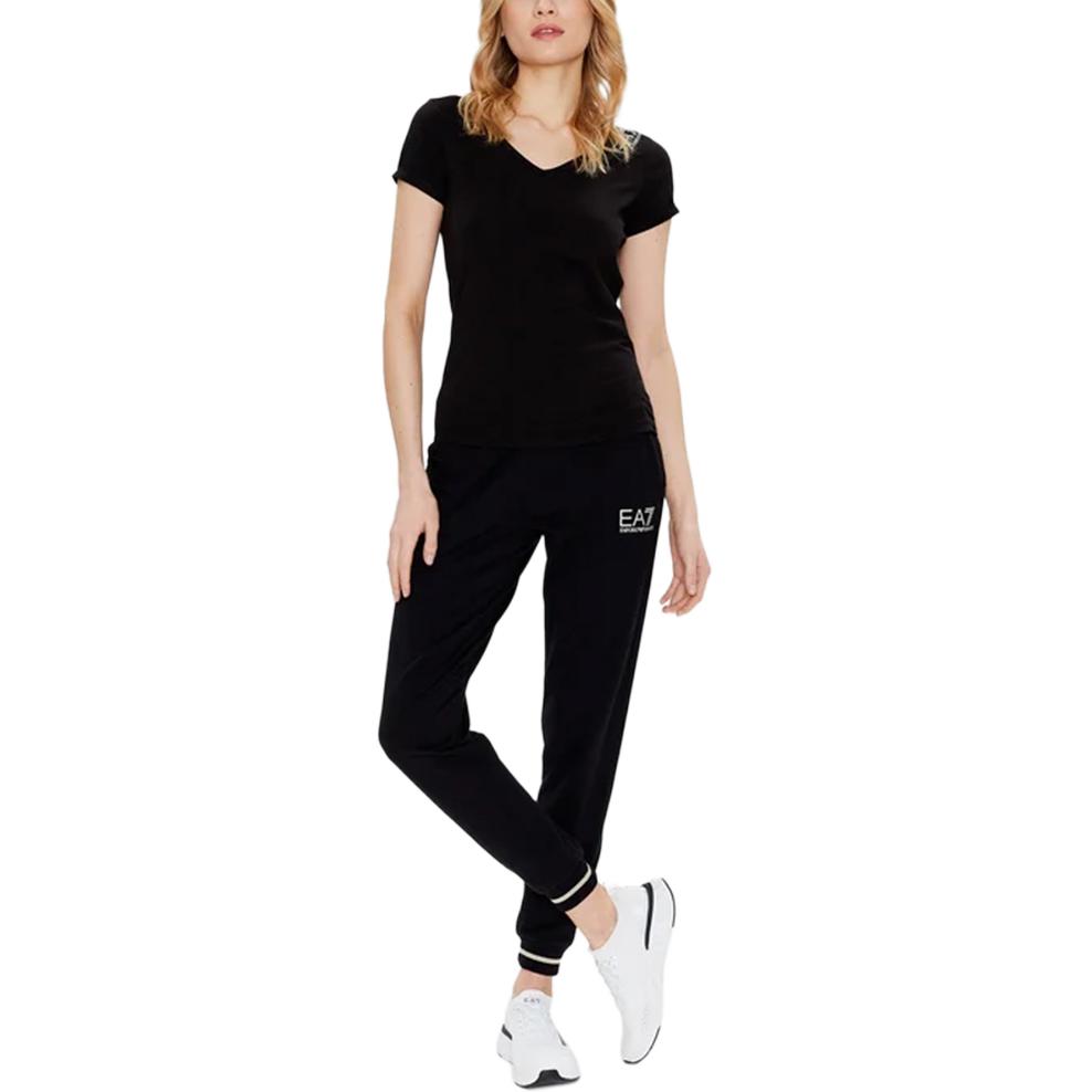Emporio Armani Ss23 Letter Logo Jogger Knit Sports Pants Women Bottoms Black 8NTP67-TJCQZ-0200