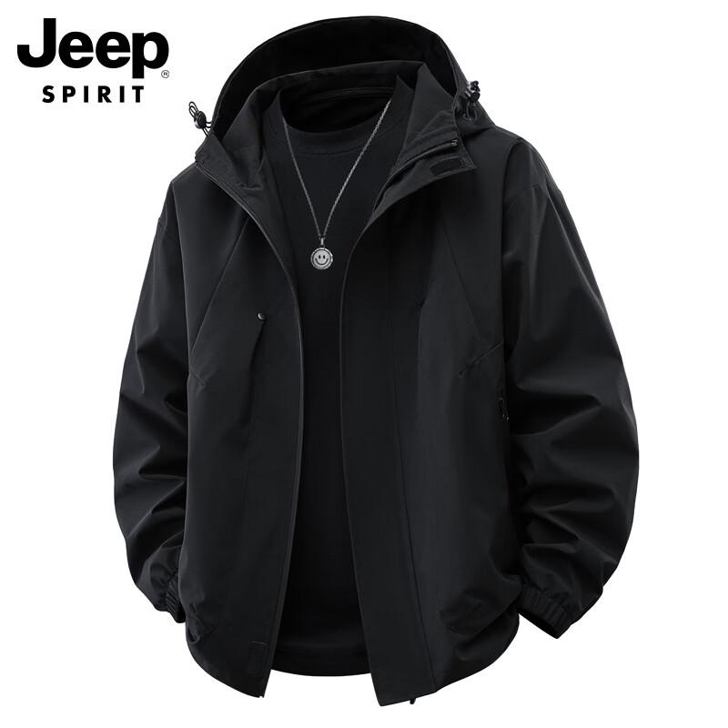 JEEP SPIRIT Men's Hooded Casual Workwear Jacket