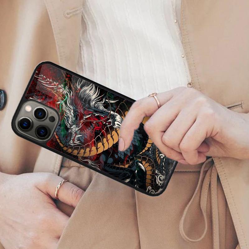 

Illusory Color Chinese Dragon Magnetic Phone Case For APPLE iPhone 16 14 13 12 11 Pro Max 15 Plus Wireless Charge MagSafe Cover iPhone 13mini