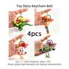 Keychain Set Buzz Lightyear Woody Rex Forky Mr Potato Head PVC Pendant Bell Key Chain For Bag Accessories Gift For Fan