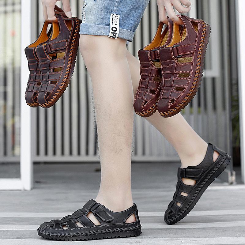Ανδρικά Σανδάλια Ανδρικά Μεγάλα Μεγέθη Καλοκαιρινά Γνήσια Δερμάτινα Σανδάλια Ανδρικά Μοντέρνα Παπούτσια Παραλίας