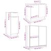 3 Piece Bathroom Furniture Set Grey Sonoma Particleboard