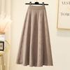 Women's Spring Autumn Winter Knitted Midi Half Skirt High Waist A-Line Umbrella Skirt Wool Flared Long Skirt to Match Sweaters