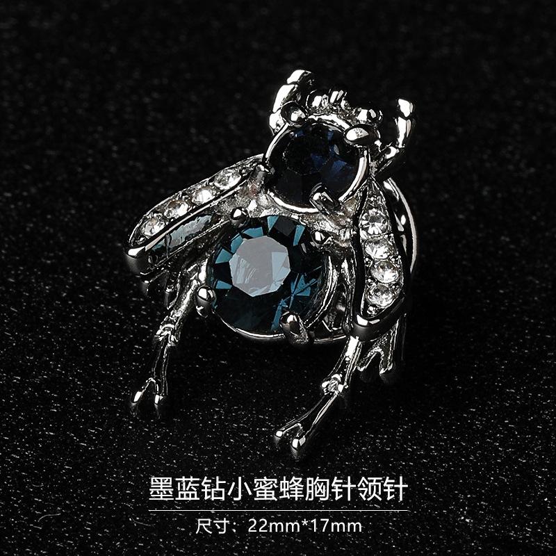 Gift Box Men'S Fashion Temperament Crystal Brooch Collar Pin Suit Brooch Collar Pin Trend Corsage
