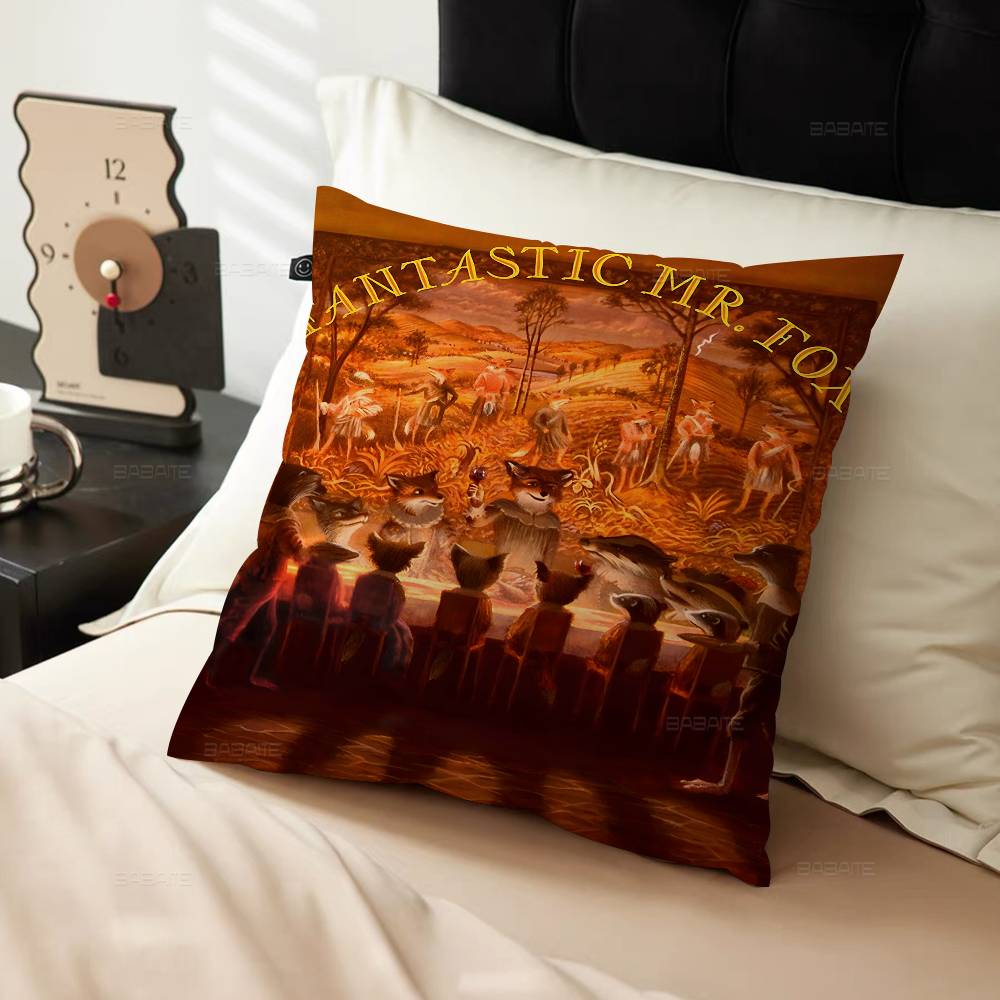Movie The Fantastic Mr Fox Pillowcase toon Gift Cushion Cover Bedroom Home Sofa Chair Seat Decor pillow case