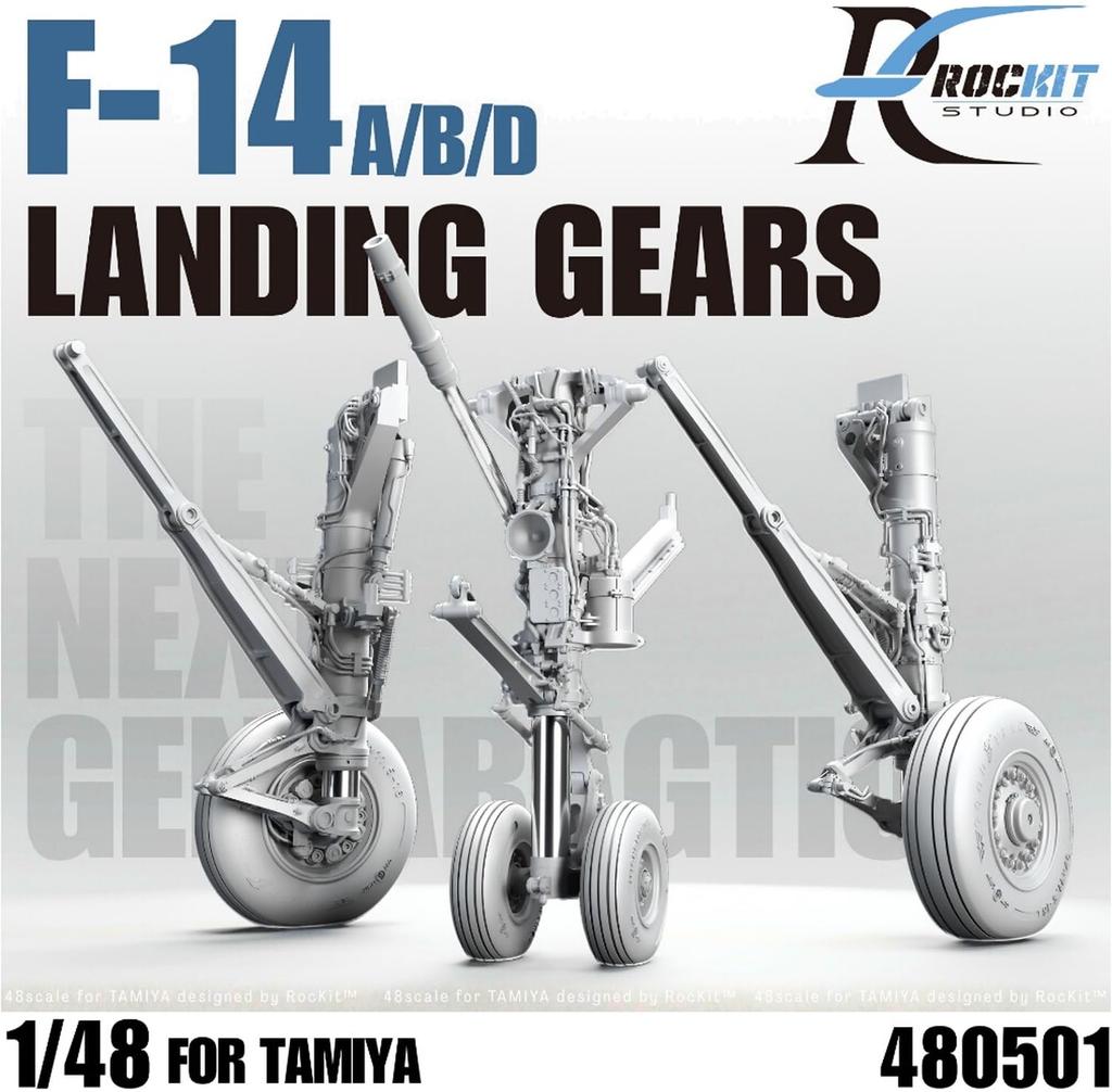 Rokit Studios Grumman Tomcat Landing Gear Wheel Set Tamiya Model Plastic Model Parts RKS480501T 1/48 F-14A/B/D & Weight-Deforming (Normal Position)