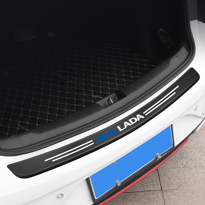 5Pcs Leather Car Door Decals Carbon Fiber Threshold Anti Scratch For Lada Vesta Niva Samara Kalina Largus Priora Xray Granta