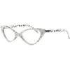 Bullabulling Cat Eye Rhinestone Reading Glasses for Women Sparkling Crystal Eyewear Frames Trendy Bling Diamond Reader