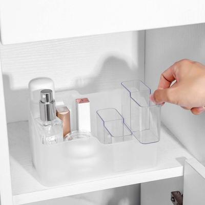 1 Set Makeup Holder Detachable Multi-function PP Simple Vanity Cosmetic Storage Box for Home