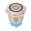 2Pcs Push Button Switch 4 Pin 19mm Round Flat Head Stainless Steel Shell with Light IP65 12 24VDCRed